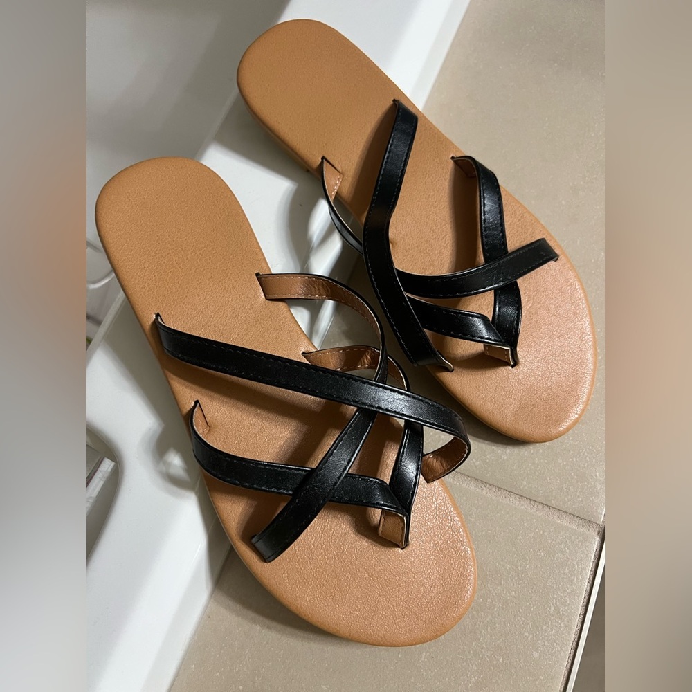 Black and Tan Women's Sandals